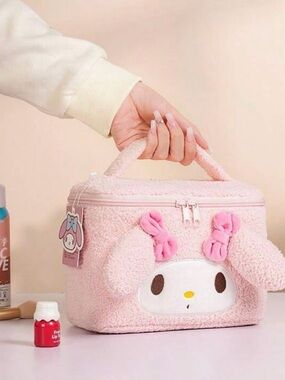 Sanrio My Melody Pink Plush Handheld Cosmetic Case